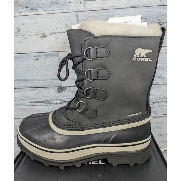 Sorel “CARIBOU” WP Women’s Insulated Waterproof Snow Boot [Black/Stone] Size 11 - Picture 2 of 6